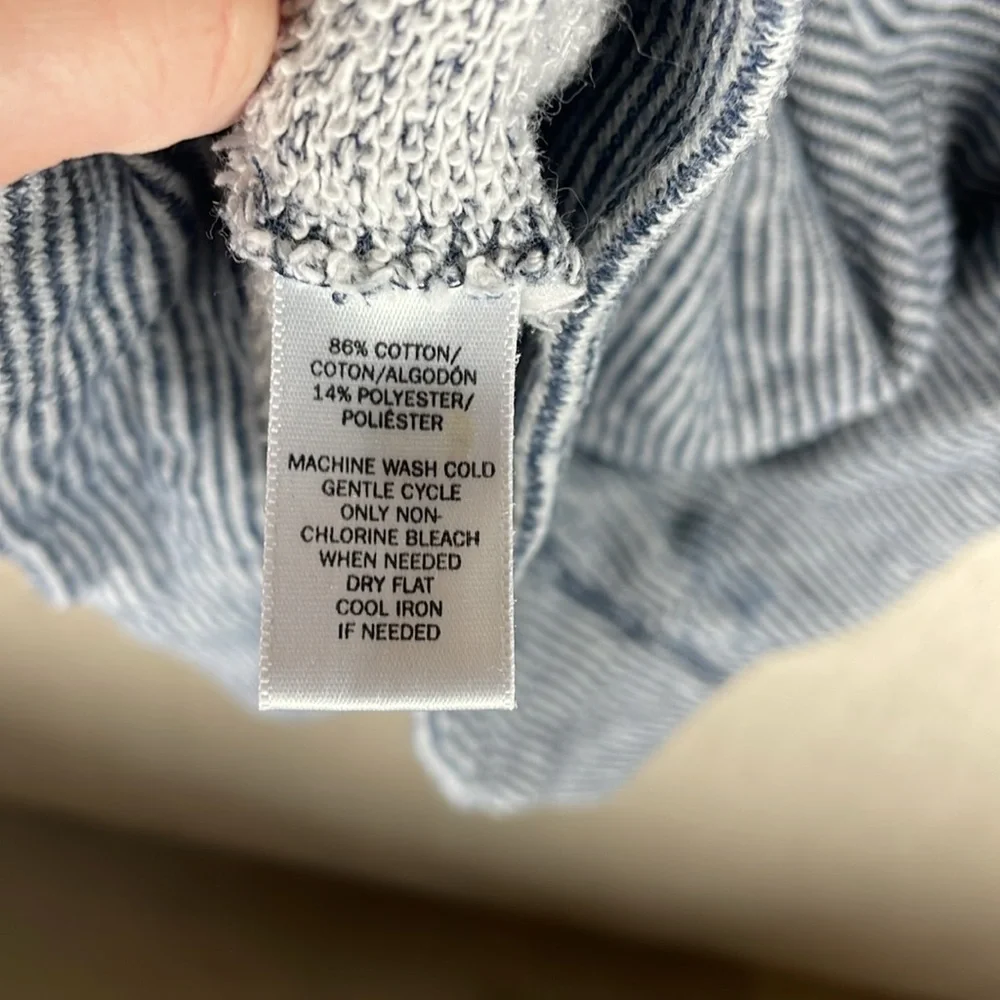 Lou & Grey > Striped Crew Neck Cotton Sweatshirt Small - Picture 6 of 7